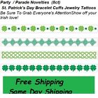 St Patrick's Day Novelties Party Parade Bracelet Cuff Jewelry Temporary Tattoo 8