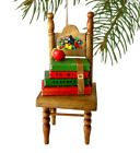 To My Teacher Christmas Ornament Vintage Chair Books Apple House Of Lloyd 1987
