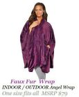  Faux Fur Angel Wrap  Throw   One size  MSRP $79  ( Purple  )