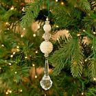 8" Crystal Rhinestone & Beaded Pearls Jeweled Prism Ornament Christmas / Wedding
