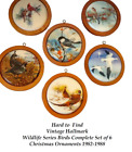 6 Vintage Christmas Ornaments Hallmark Wildlife Series Birds Set 1982-1987