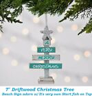 7" Driftwood Christmas Tree Beach Sign adorn w/ It's very own Start fish on Top 