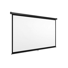 90" 16:9 Aspect Ratio Self Locking Manual Pull Down Projector Screen by VonHaus