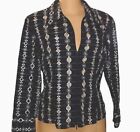 Woman's White & Black Embroidered Laser Cut Tops  Shirt Blouse / jacket / Blazer