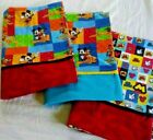 Set of 3 Mickey Mouse Goofy  flannel pillowcase covers  ( HTF )