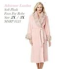Adrienne landau Pink Faux Fur Soft Plush Robe Faux Fur Plus size 2X 3X MSRP $125