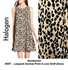 NEW $59 Nordstrom Halogen Leopard Animal Print A-Line Shift Dress M