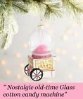 Pink Glitter Cotton Candy Machine Glass Ornament Carnival Fairground Circus 