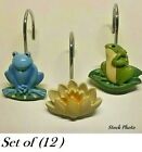 ( 12 )  Frogs & Lily Pads  Shower Curtain Hooks / Curtain Hooks 