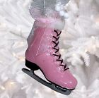 Barbie Pink Victorian Shabby Cottage Ice Skates Pink Glitter Christmas Ornament