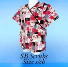SB Scrubs Size S/CH Pink Ribbon Breast Cancer Scrub Top Size Small