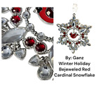 Winter Faux Crystal Snowflake w Red Cardinal Bejeweled Accent from Ganz Ornament