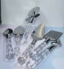 7 pc Faux Crystal Acrylic & Stainless Steel Server Set Table / Bar / Wedding