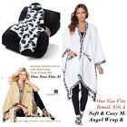 Soft & cozy Plush Glimmersoft White Leopard Mink Fur Angel Wrap Throw & Sock Set