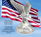 Vintage Crystal Glass America Eagle Patriotic Figurine Statue Sculpture
