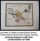 Sylvester & Tweety Bird "Anyone For Tennis" Sericel cel 1992 WB Serigraph w/ COA