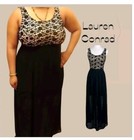 NWT  Plus Size 16 LC Lauren Conrad Sleeveless Black Maxi Dress Crochet Bodice