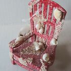 Key West Sandy Sea Shells Wooden Adirondack Glitter Red  Beach Chair Ornament 