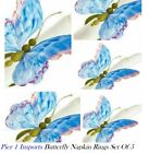 Pier 1 Imports 6" Butterfly Napkin Rings Set of 5 Bendable Wire Fabric Wings
