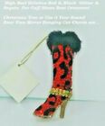 Sequin Glitter High Heel Stilettos Fur Cuff Shoes Boot Hanging Ornament figurine