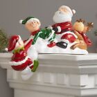 Santa Claus , Reindeer & Elves Christmas Holiday Shelf Sitter Figurine