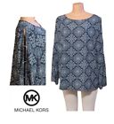 NWT $88 Michael Kors Cold Shoulder Peek-a-Boo Split  Sleeve Basic Blouse Size XL