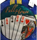 Vintage  Full House Playing Cards Poker  Vagas Decorative Plush Throw Pillow