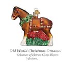  WORLD CHRISTMAS WESTERN HORSE FARM ANIMAL GLASS CHRISTMAS ORNAMENT 12176