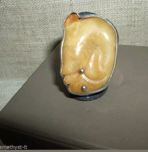 Anelli di lusso con gemme in argento sterling pietra principale giadeite