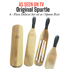 Mad Hungry Original Spurtle Deluxe Set w/ Spoon Rest 4 pc Set Acacia Wood Handle