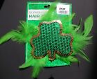 St Patrick Day Feather Sequin Fabric Shamrock Hair clip St Patrick Day Costume 