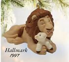 Vintage Christmas Ornament Hallmark Lion & Lamb Animals PVC 1997 ADORABLE 