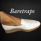 Baretraps AMRY Women's Size 5.5 Faux Suede Flat Wedge Slip On Loafer Shoes Cream
