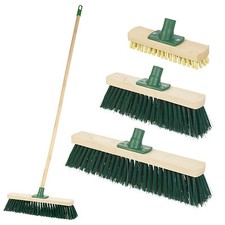 1.2M Traditional Outdoor Garden Sweeping Brush Yard Floor Wooden Broom Handle