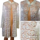 NWT Vintage White Beaded Pearl Sequin formal cocktail evening wedding Cardigan L
