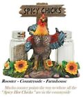 Salt & Pepper Shakers Hot & Spicy Chicks Rooster Countryside Farmhouse Barnyard