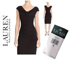 NWT $130  Lauren Ralph Lauren Cowl Neck Jersey Sheath Little Black Dress Size 6