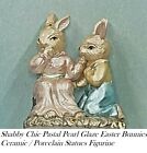 k's collection shabby chic pearl glaze easter bunnies Statues Figurine Ornament