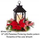 12" Christmas LED Holiday Lantern Light Up Candle Ornament figurine