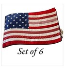  6 Vgt Quilted Stars & Stripes Patriotic American Flag Placemats Red White Blue