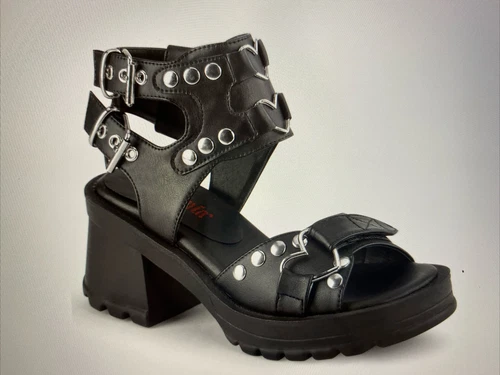 Demonia Fiesta/Cóctel Sandalias Parte superior de cuero para mujeres