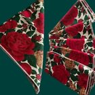 Set of 5- 3 DimensionalVintage, FLoral, Holiday Deep Red FloralCloth Napkins