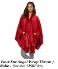  Faux Fur Angel Wrap  Throw  / Robe One size  MSRP $79  (Red )