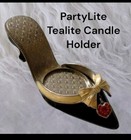 PartyLite Tealite Candle Holder Audrey Shoe Enamel Metal Rhinestone Heart 