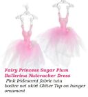 Fairy Princess Ballerina Sugar Plum Nutcracker Pink Iridescent Dress Ornament 