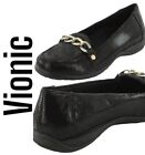 Vionic ALDA Black Snake Leather Slip On Loafers 9 Orthaheel technology comfort