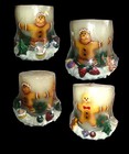 Gingerbread Man Cookie  Christmas Holiday Candle & Holder 4"